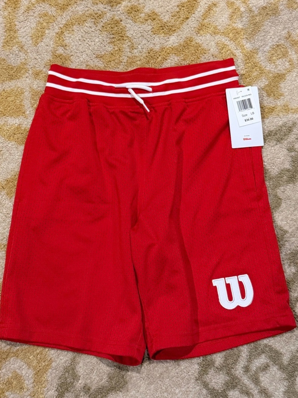 Wilson Red Sports Shorts White Accents NWT